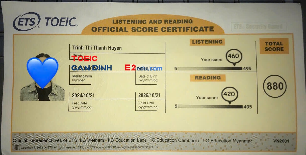 TOEIC CẨN ĐÌNH